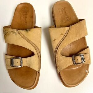 Womens Timberland Smart Comfort Sandals Size 9.5 Leather Beige Tan